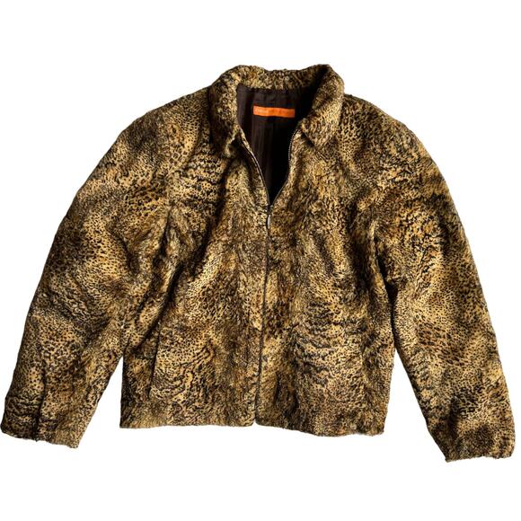 Cynthia Steffe Animal Print Lined Collared Zip Jacket Women's 12 USA - Picture 1 of 9